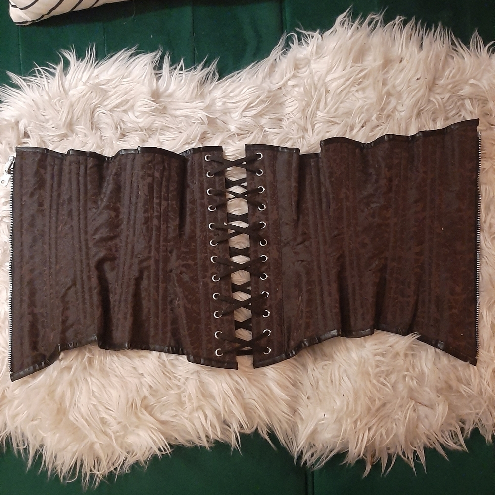 Brown damask corset